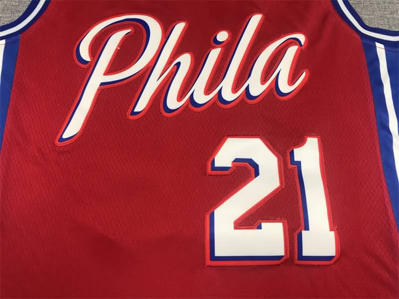 Philadelphia 76ers 21/22 Red #21 EMBIID AJ Basketball Jersey (Stitched)