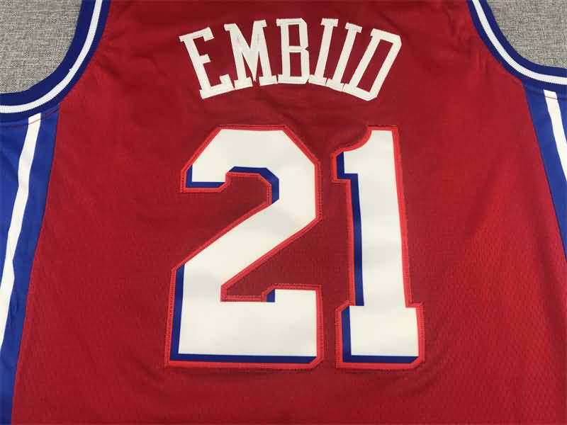 Philadelphia 76ers 21/22 Red #21 EMBIID AJ Basketball Jersey (Stitched)