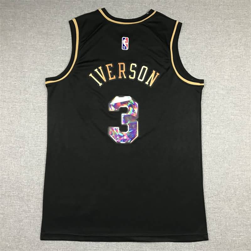 Philadelphia 76ers 21/22 Black #3 IVERSON Basketball Jersey (Stitched)