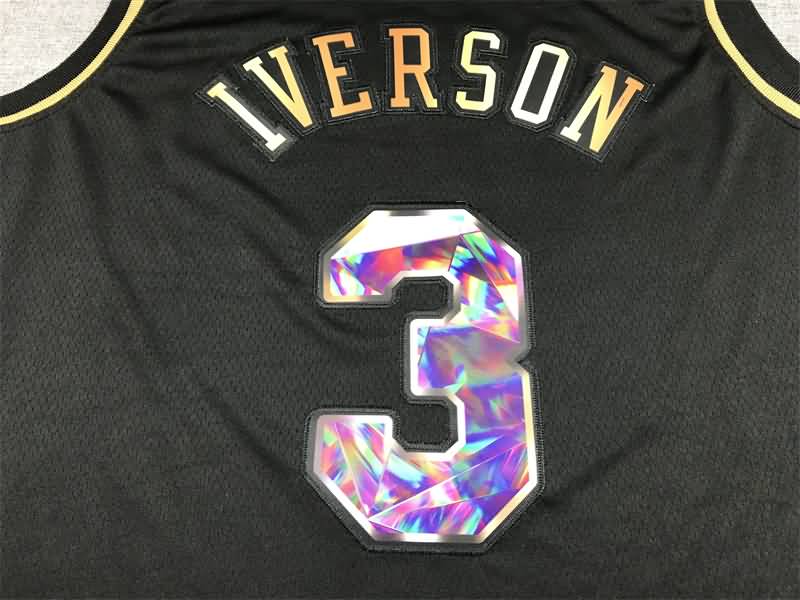 Philadelphia 76ers 21/22 Black #3 IVERSON Basketball Jersey (Stitched)