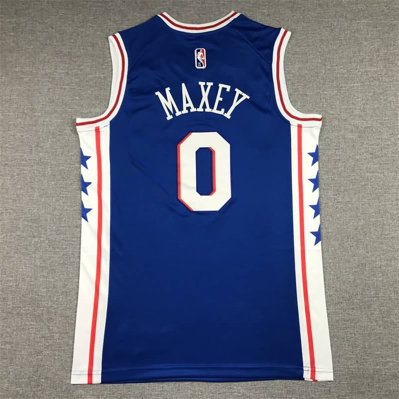 Philadelphia 76ers 21/22 Blue #0 MAXEY Basketball Jersey (Stitched)
