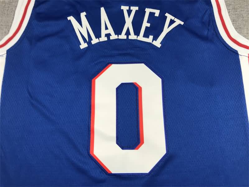 Philadelphia 76ers 21/22 Blue #0 MAXEY Basketball Jersey (Stitched)