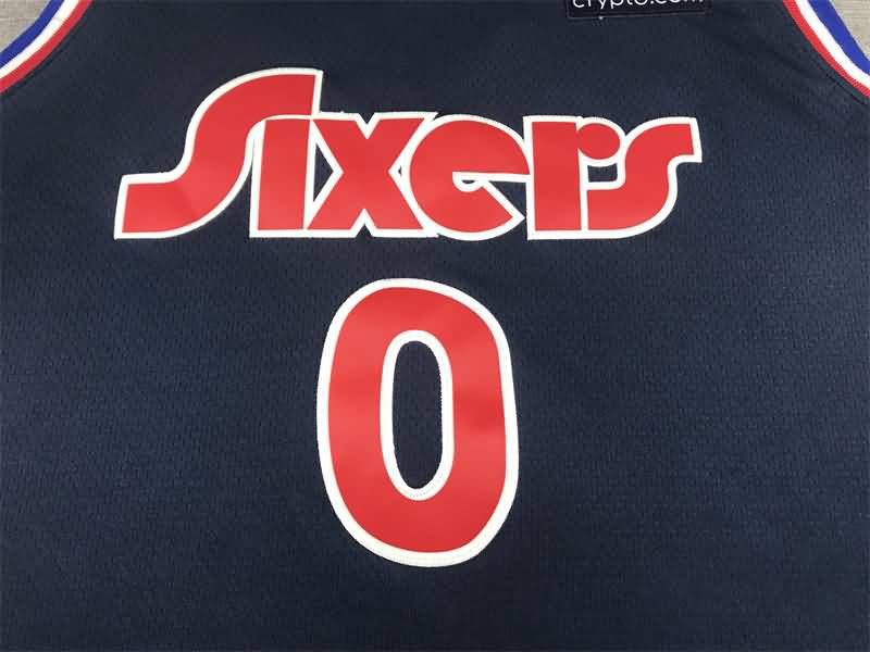 Philadelphia 76ers 21/22 Dark Blue #0 MAXEY City Basketball Jersey (Stitched)