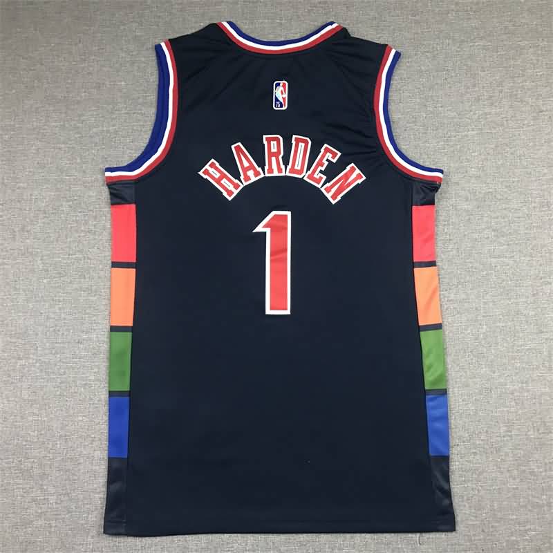 Philadelphia 76ers 21/22 Dark Blue #1 HARDEN City Basketball Jersey (Stitched)