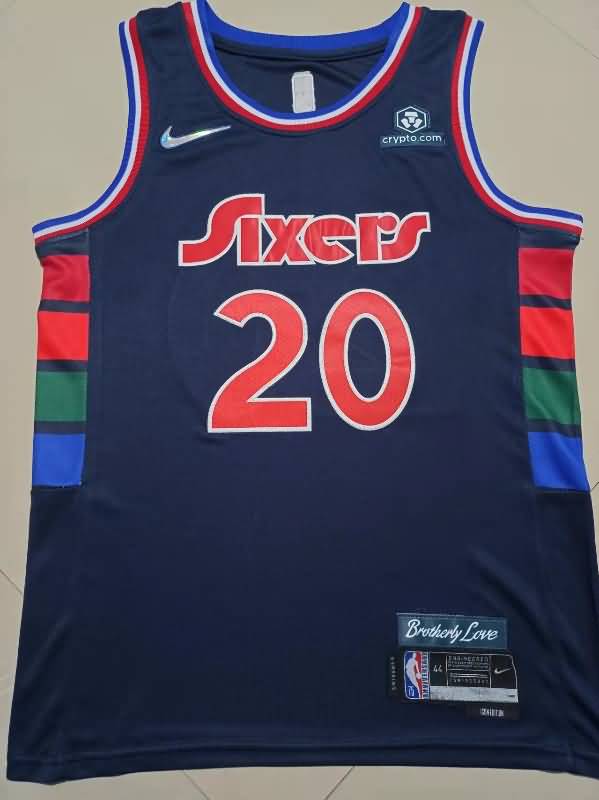 Philadelphia 76ers 21/22 Dark Blue #20 NIANG City Basketball Jersey (Stitched)