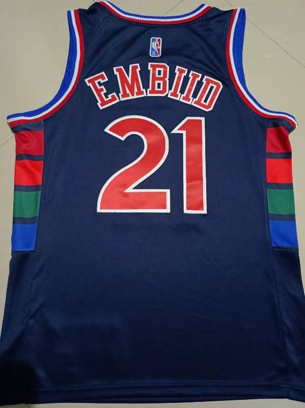 Philadelphia 76ers 21/22 Dark Blue #21 EMBIID City Basketball Jersey (Stitched)