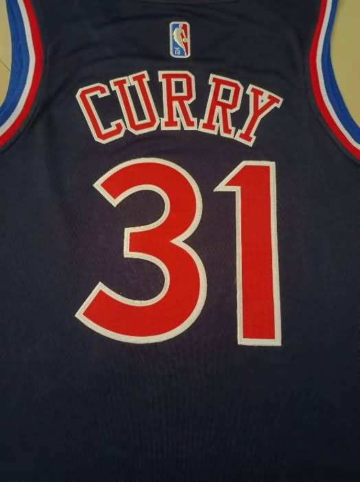 Philadelphia 76ers 21/22 Dark Blue #31 CURRY City Basketball Jersey (Stitched)