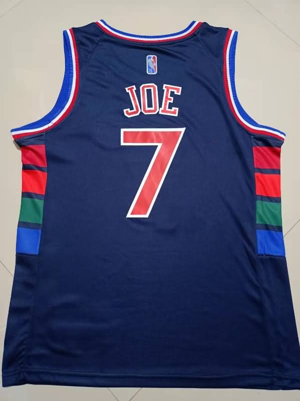 Philadelphia 76ers 21/22 Dark Blue #7 JOE City Basketball Jersey (Stitched)
