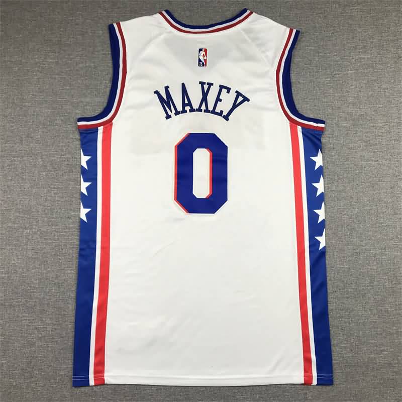 Philadelphia 76ers 21/22 White #0 MAXEY Basketball Jersey (Stitched)