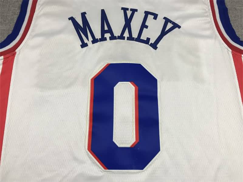 Philadelphia 76ers 21/22 White #0 MAXEY Basketball Jersey (Stitched)