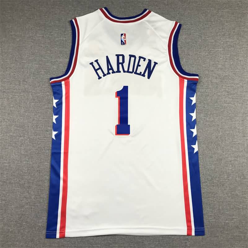 Philadelphia 76ers 21/22 White #1 HARDEN Basketball Jersey (Stitched)