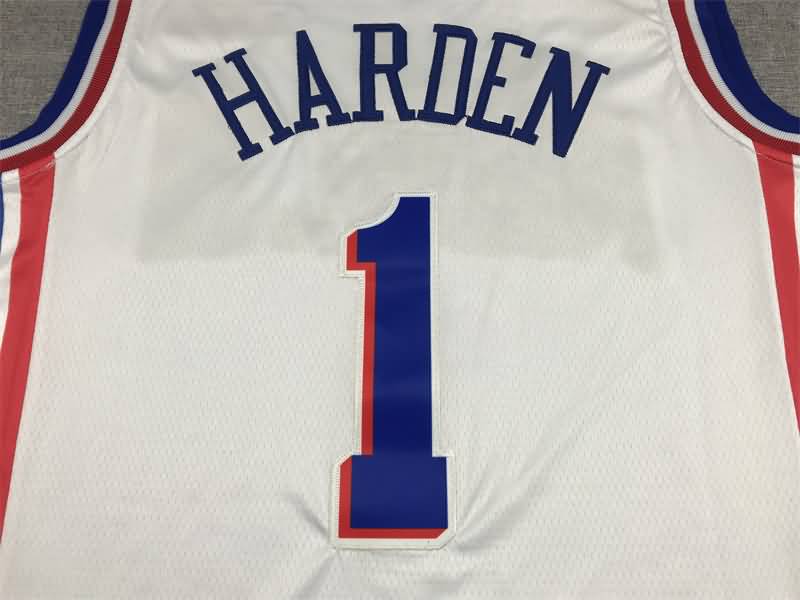 Philadelphia 76ers 21/22 White #1 HARDEN Basketball Jersey (Stitched)