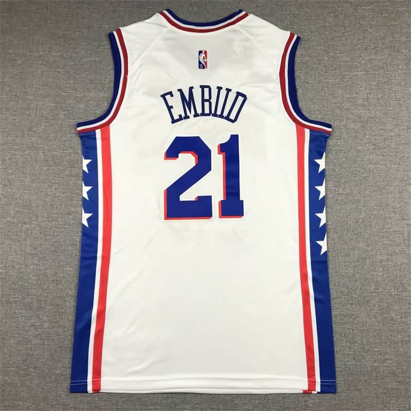 Philadelphia 76ers 21/22 White #21 EMBIID Basketball Jersey (Stitched)