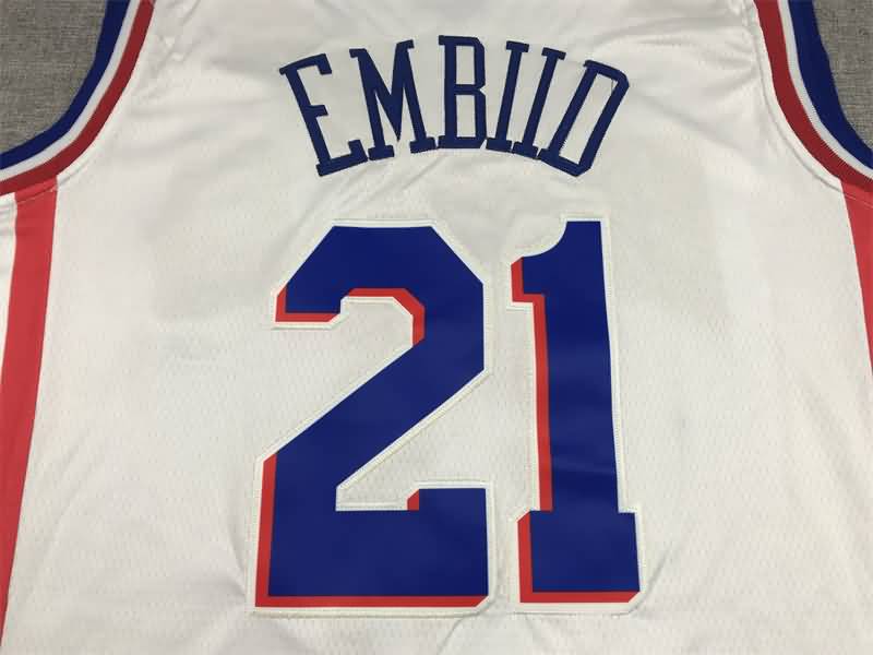 Philadelphia 76ers 21/22 White #21 EMBIID Basketball Jersey (Stitched)