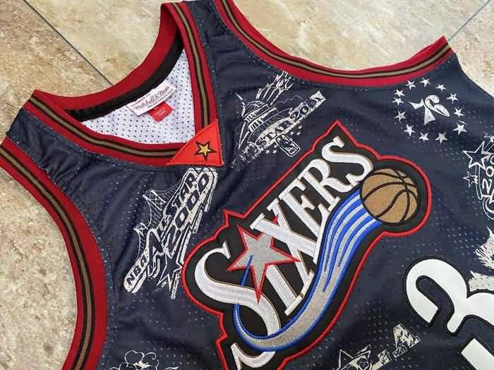 Philadelphia 76ers 1997/98 Black #3 IVERSON Classics Basketball Jersey 04 (Closely Stitched)