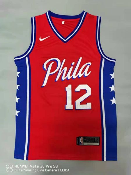 Philadelphia 76ers Red #12 HARRLS Basketball Jersey (Stitched)