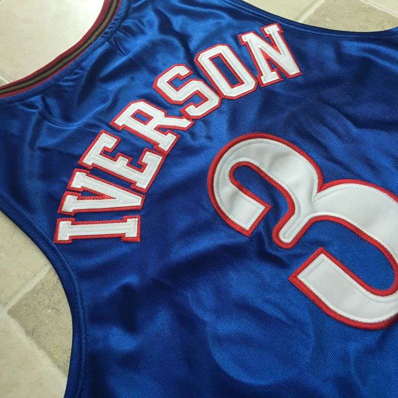 Philadelphia 76ers Blue #3 IVERSON Classics Basketball Jersey (Closely Stitched)