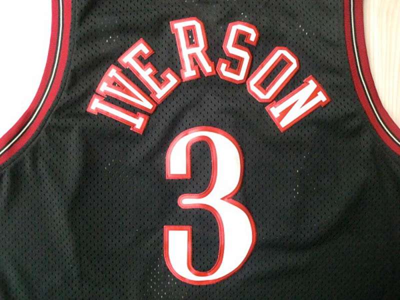 Philadelphia 76ers Black #3 IVERSON Classics Basketball Jersey (Stitched)