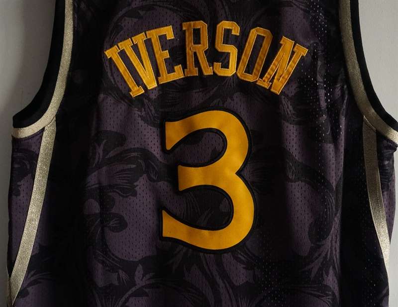 Philadelphia 76ers Black #3 IVERSON Classics Basketball Jersey 02 (Stitched)