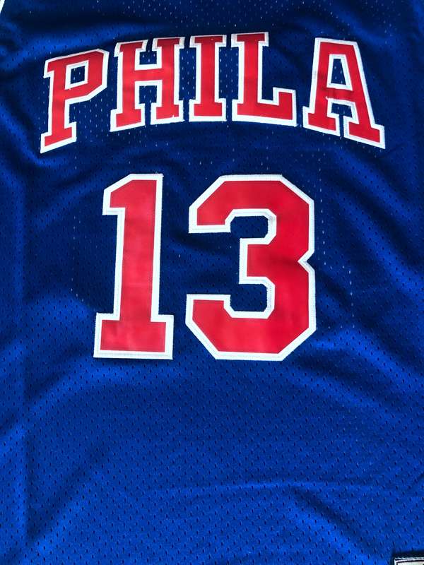 Philadelphia 76ers Blue #13 CHAMBERLAIN Classics Basketball Jersey (Stitched)
