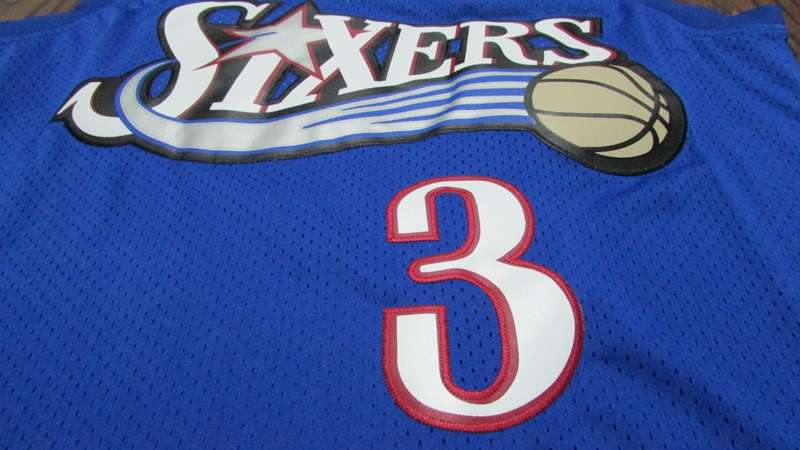 Philadelphia 76ers Blue #3 IVERSON Classics Basketball Jersey (Stitched)