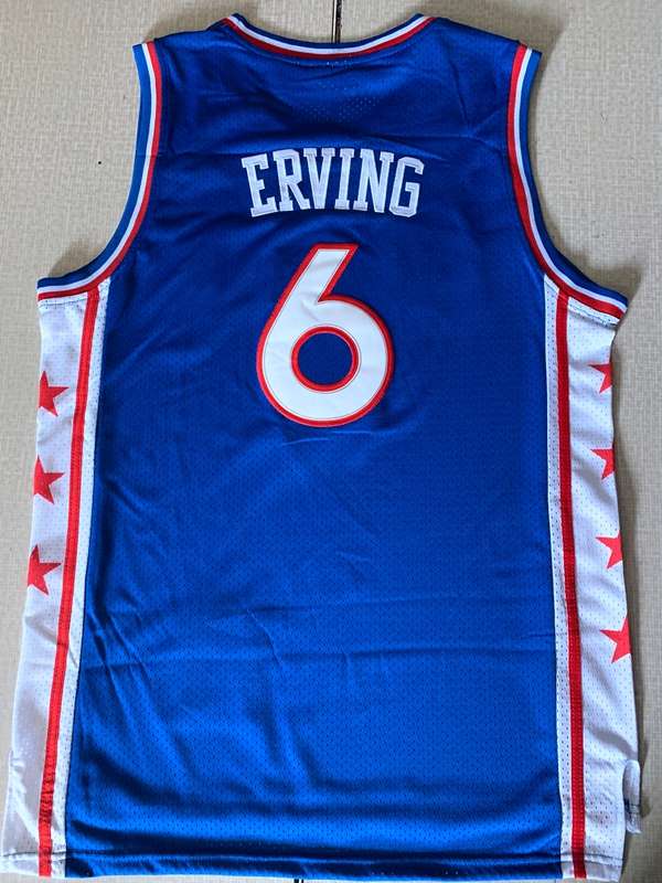 Philadelphia 76ers Blue #6 ERVING Classics Basketball Jersey (Stitched)