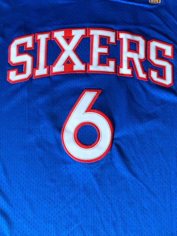 Philadelphia 76ers Blue #6 ERVING Classics Basketball Jersey (Stitched)