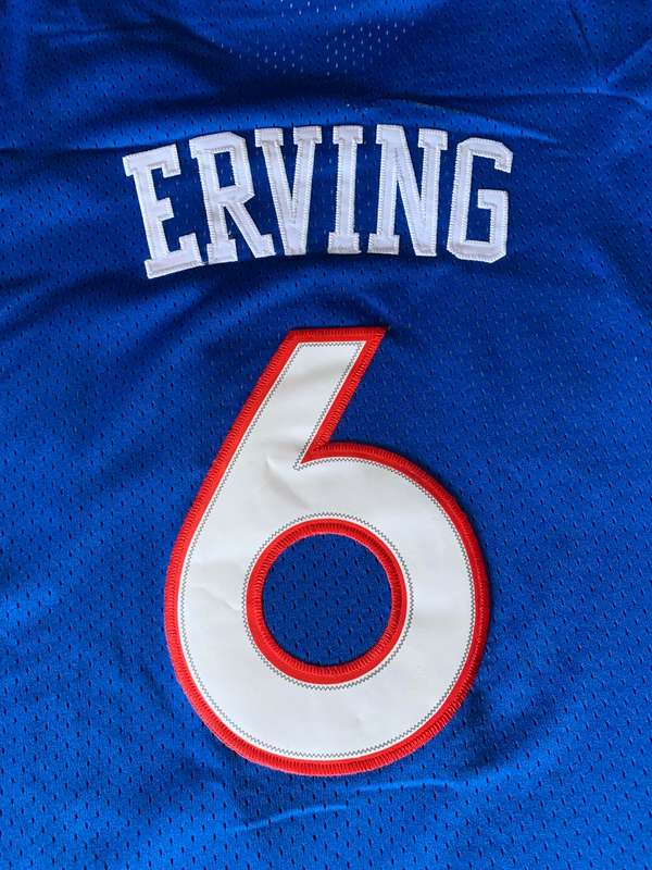 Philadelphia 76ers Blue #6 ERVING Classics Basketball Jersey (Stitched)
