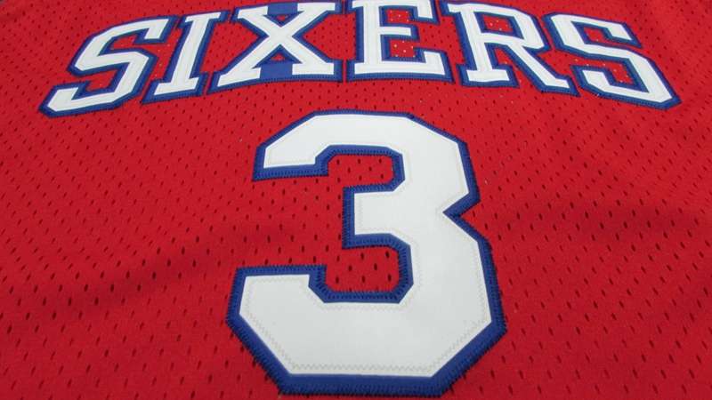 Philadelphia 76ers Red #3 IVERSON 10th Anniversary Classics Basketball Jersey (Stitched)