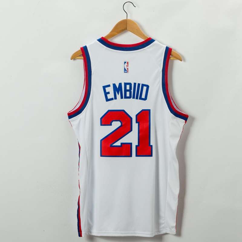 Philadelphia 76ers White #21 EMBIID Classics Basketball Jersey (Stitched)