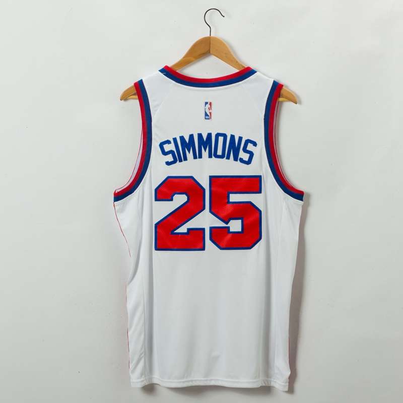 Philadelphia 76ers White #25 SIMMONS Classics Basketball Jersey (Stitched)