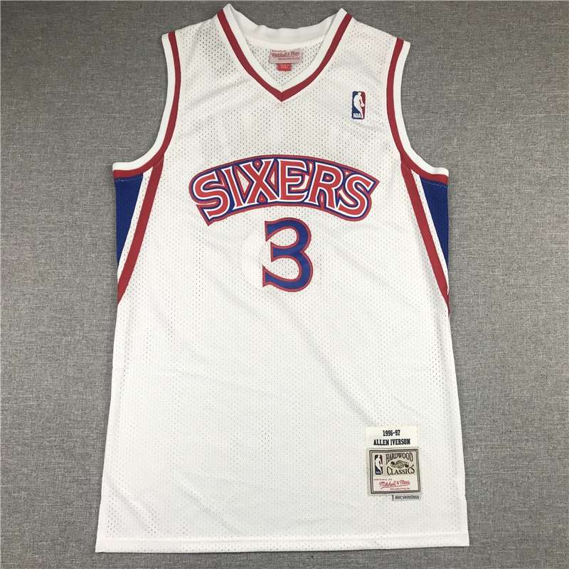 Philadelphia 76ers White #3 IVERSON Classics Basketball Jersey 02 (Stitched)