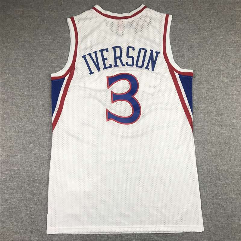 Philadelphia 76ers White #3 IVERSON Classics Basketball Jersey 02 (Stitched)