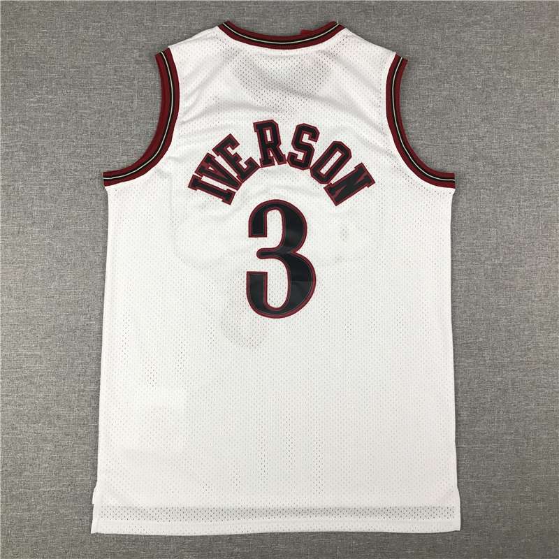 Philadelphia 76ers White #3 IVERSON Classics Basketball Jersey 03 (Stitched)