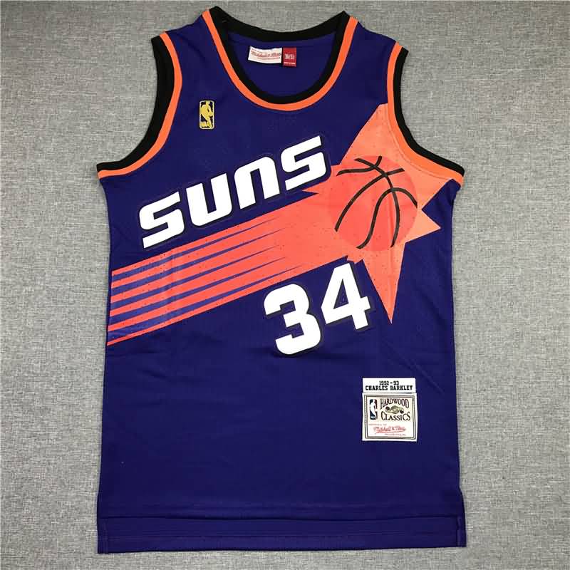 Phoenix Suns 1992/93 Purple #34 BARKLEY Classics Basketball Jersey (Stitched)