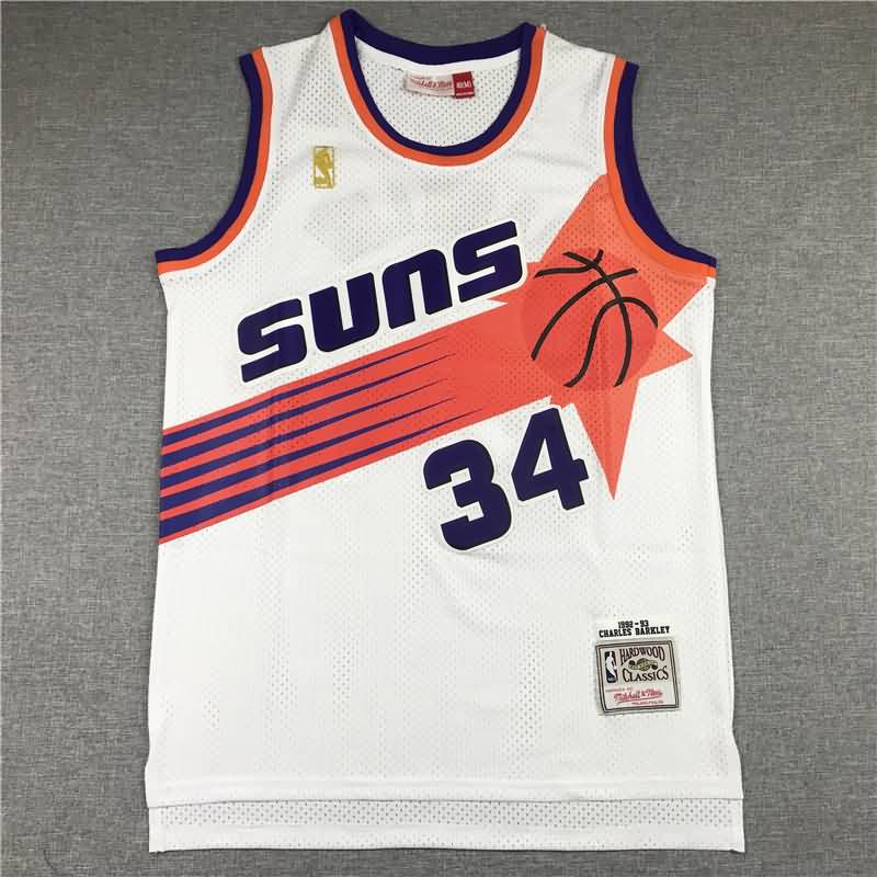 Phoenix Suns 1992/93 White #34 BARKLEY Classics Basketball Jersey (Stitched)