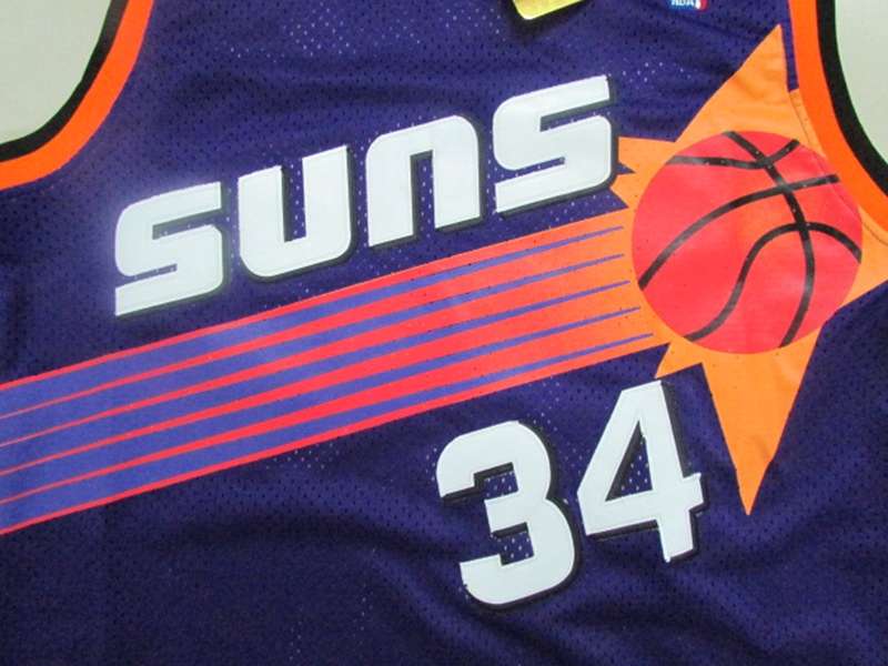 Phoenix Suns Purple #34 BARKLEY Classics Basketball Jersey (Stitched)