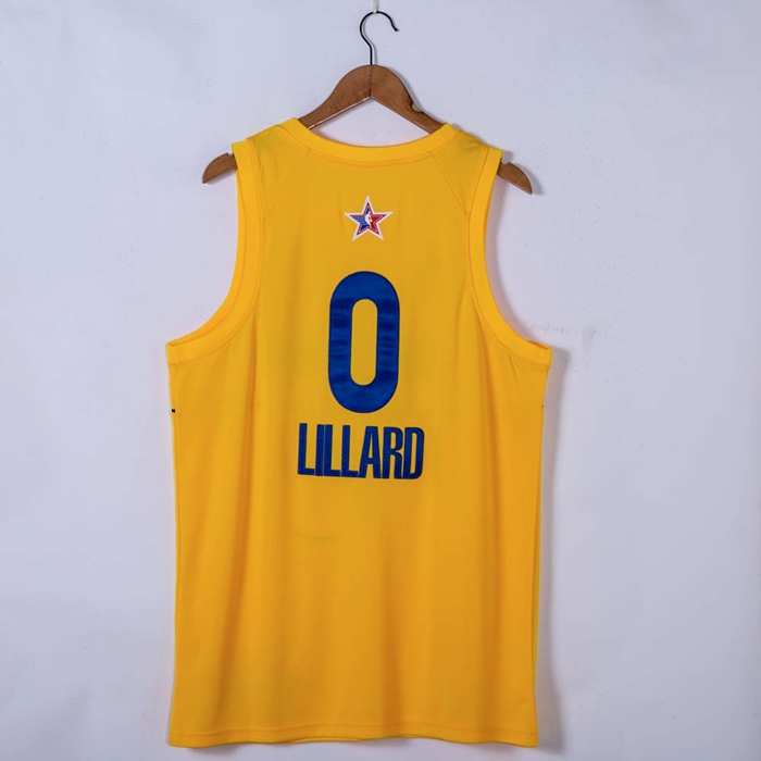 Portland Trail Blazers 2021 Yellow #0 LILLARD ALL-STAR Basketball Jersey (Stitched)