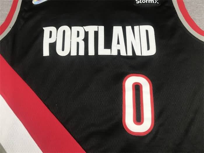 Portland Trail Blazers Black #0 LILLARD Basketball Jersey (Stitched)