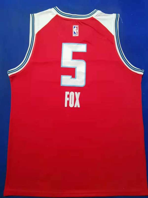 Sacramento Kings 2020 Red #5 FOX City Basketball Jersey (Stitched)