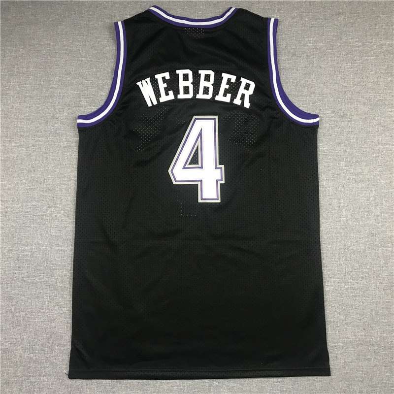 Sacramento Kings 1998/99 Black #4 WEBBER Classics Basketball Jersey (Stitched)