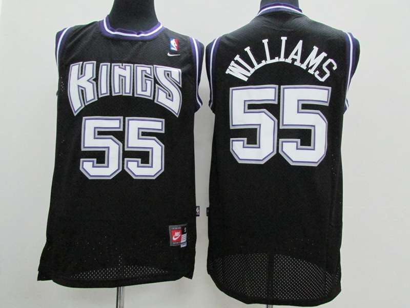 Sacramento Kings Black #55 WILLIAMS Classics Basketball Jersey (Stitched)