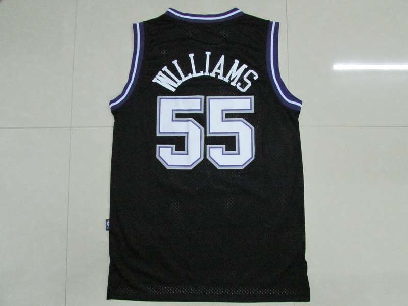 Sacramento Kings Black #55 WILLIAMS Classics Basketball Jersey (Stitched)