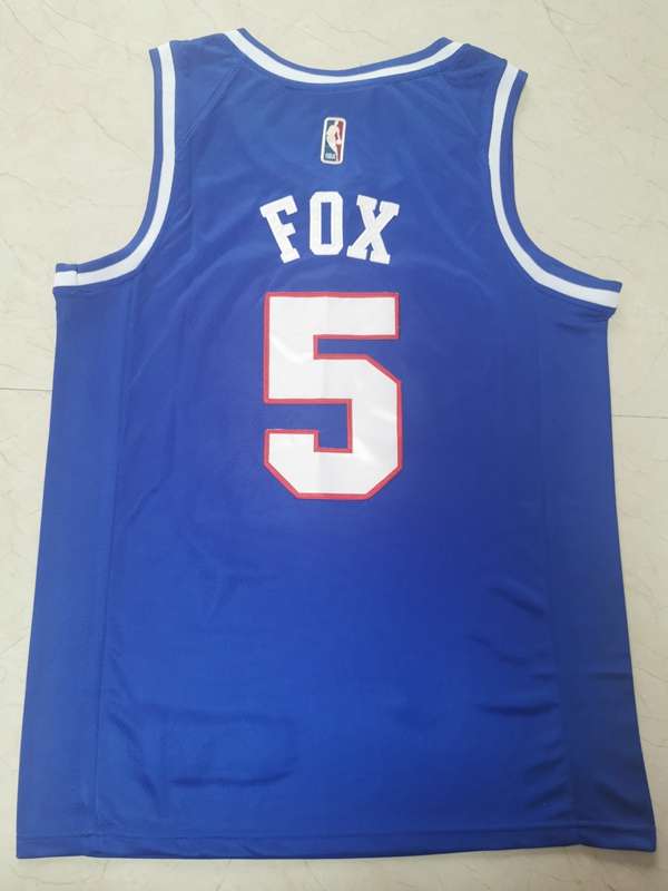 Sacramento Kings Blue #5 FOX Classics Basketball Jersey (Stitched)