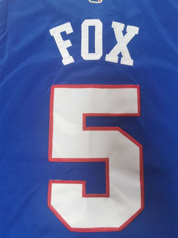 Sacramento Kings Blue #5 FOX Classics Basketball Jersey (Stitched)