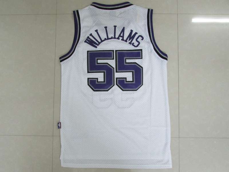 Sacramento Kings White #55 WILLIAMS Classics Basketball Jersey (Stitched)