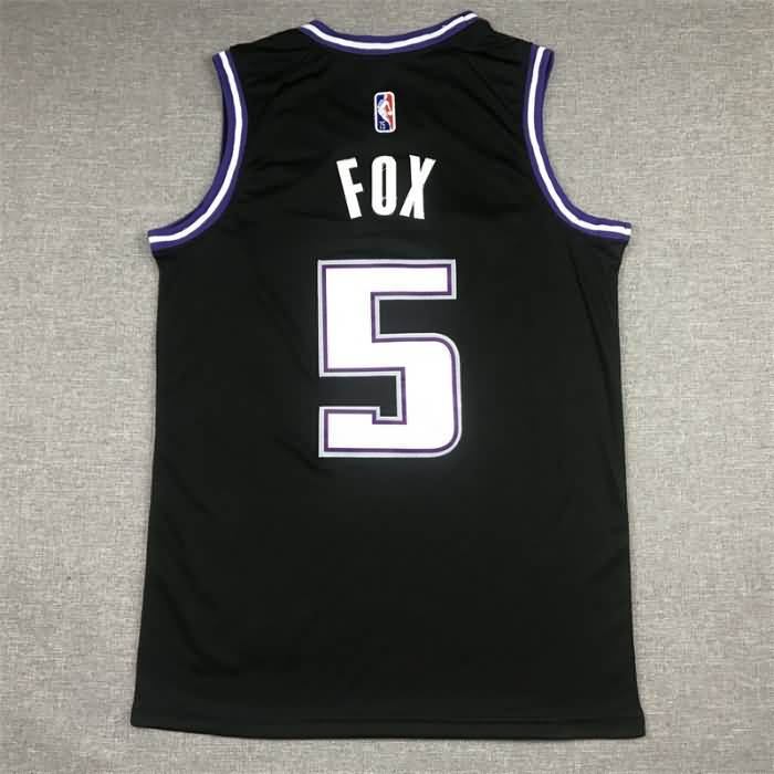 Sacramento Kings 21/22 Black #5 FOX City Basketball Jersey (Stitched)