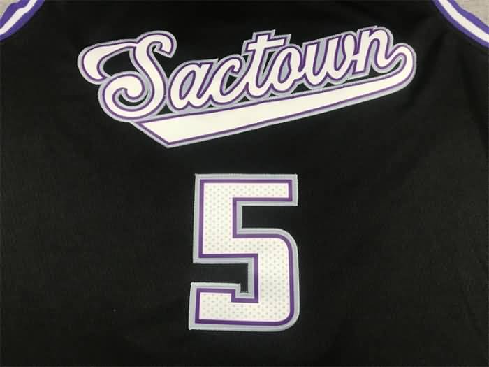 Sacramento Kings 21/22 Black #5 FOX City Basketball Jersey (Stitched)