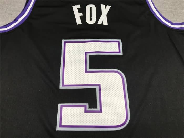 Sacramento Kings 21/22 Black #5 FOX City Basketball Jersey (Stitched)