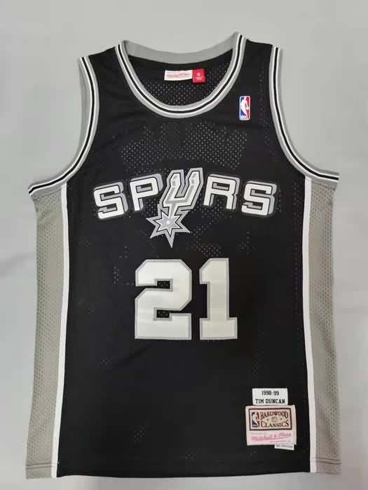 San Antonio Spurs 1998/99 Black #21 DUNCAN Classics Basketball Jersey 02 (Stitched)